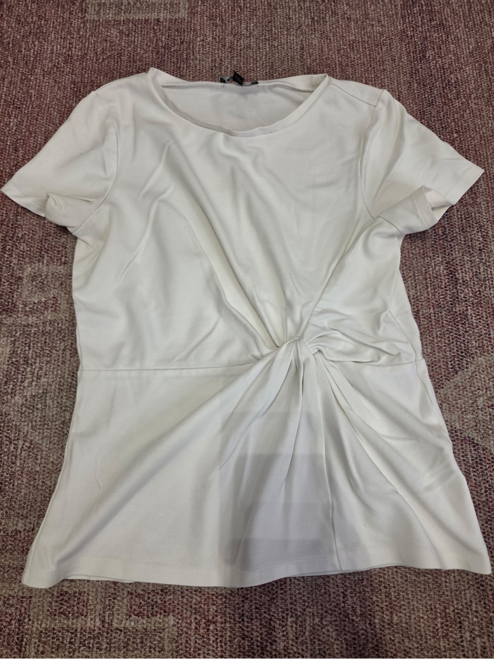 Express white structured twist knot crew neck tee size medium like new